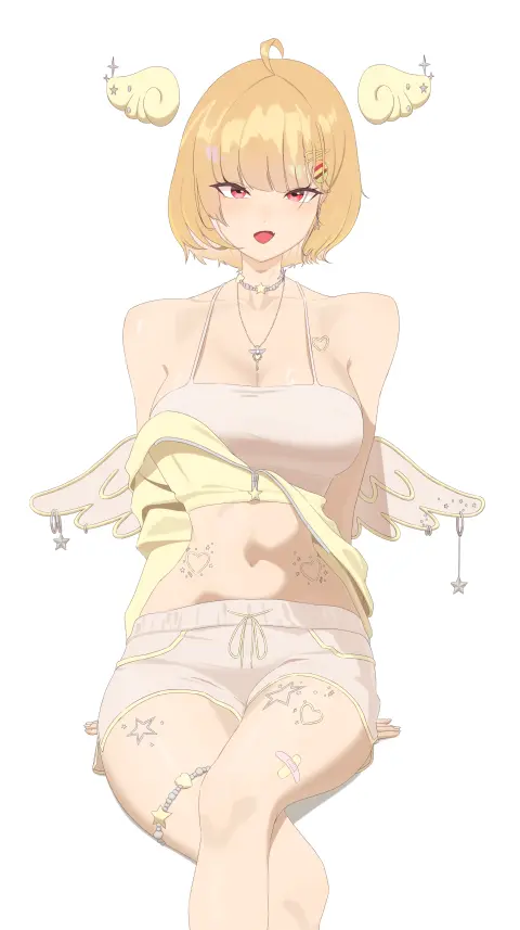 천사 날개 소녀 전신 일러스트
